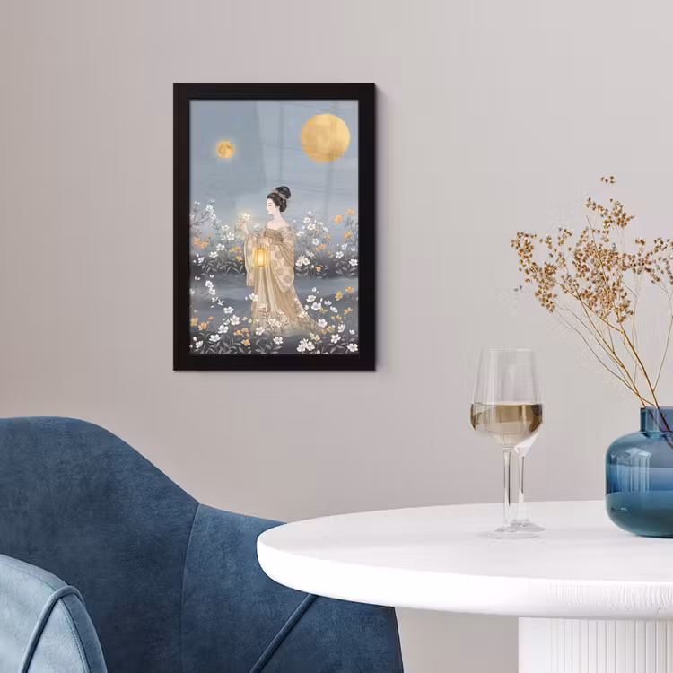Poster met lijst - Aziatisch - Vrouw - Kimono — 2