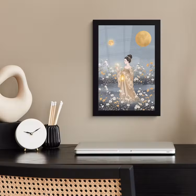 Poster met lijst - Aziatisch - Vrouw - Kimono — 3