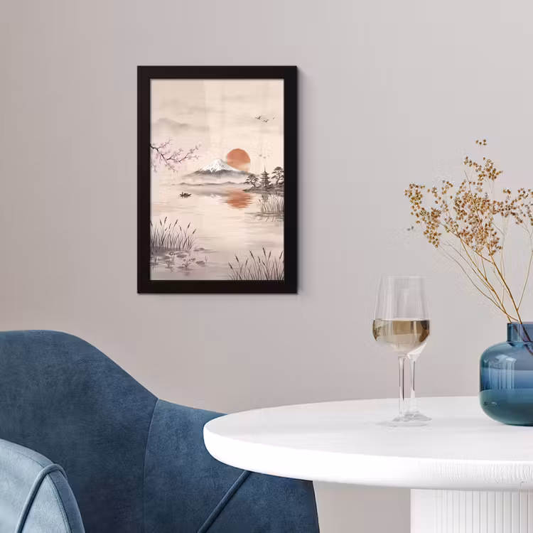Poster met lijst - Bergtop - Meer - Bloesem — 2
