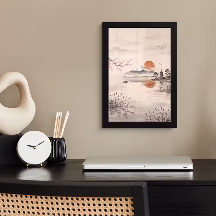 Poster met lijst - Bergtop - Meer - Bloesem — 3