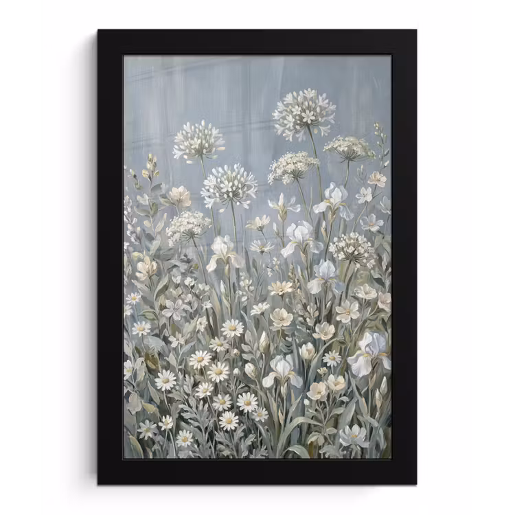 Poster met lijst - Bloemen - Botanisch - Blauw — 1