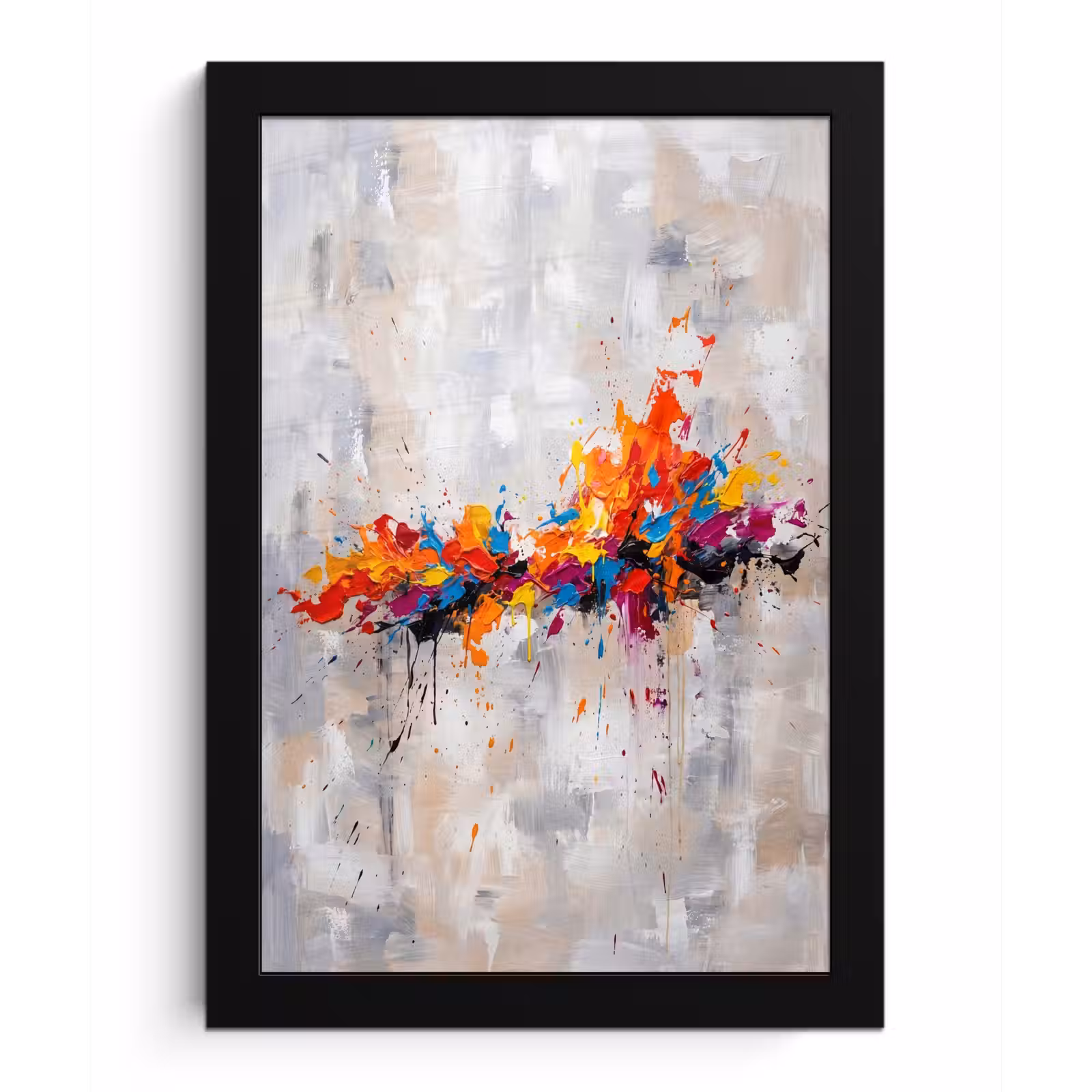 Poster met lijst - Abstract - Schilderij - Kleurrijk - Dynamisch — 1