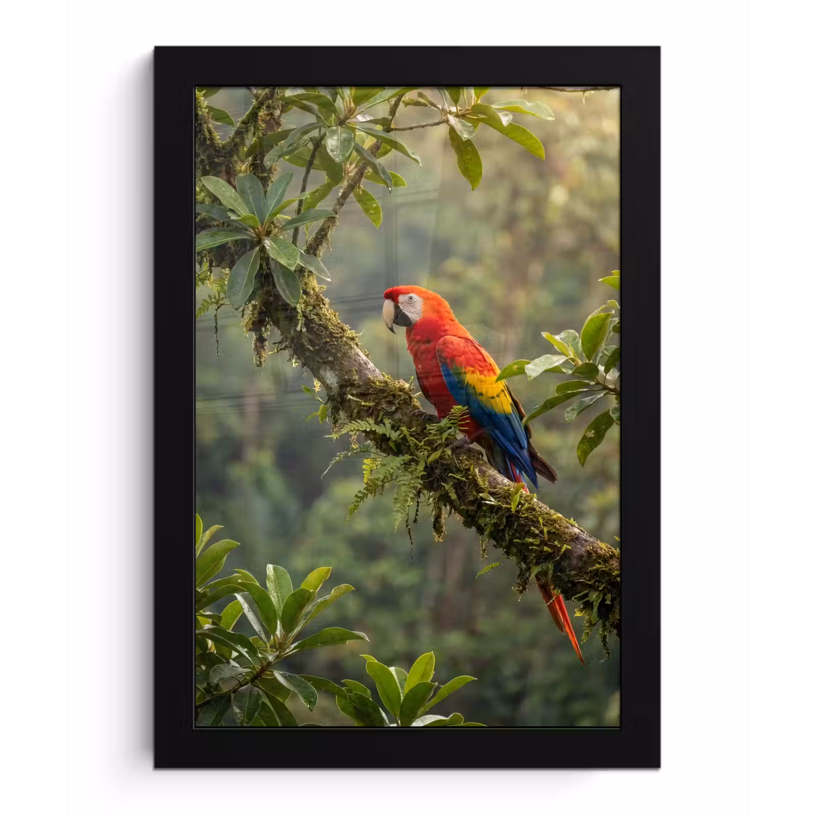 Poster met lijst - Ara - Jungle - Rood — 1