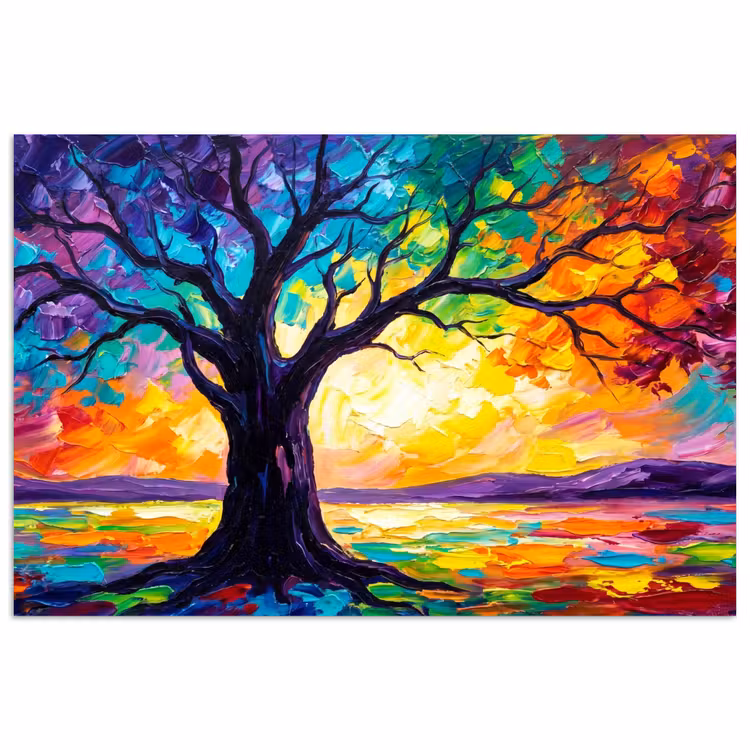 Poster - Boom - Landschap - Natuur - Abstract - Kleurrijk — 1