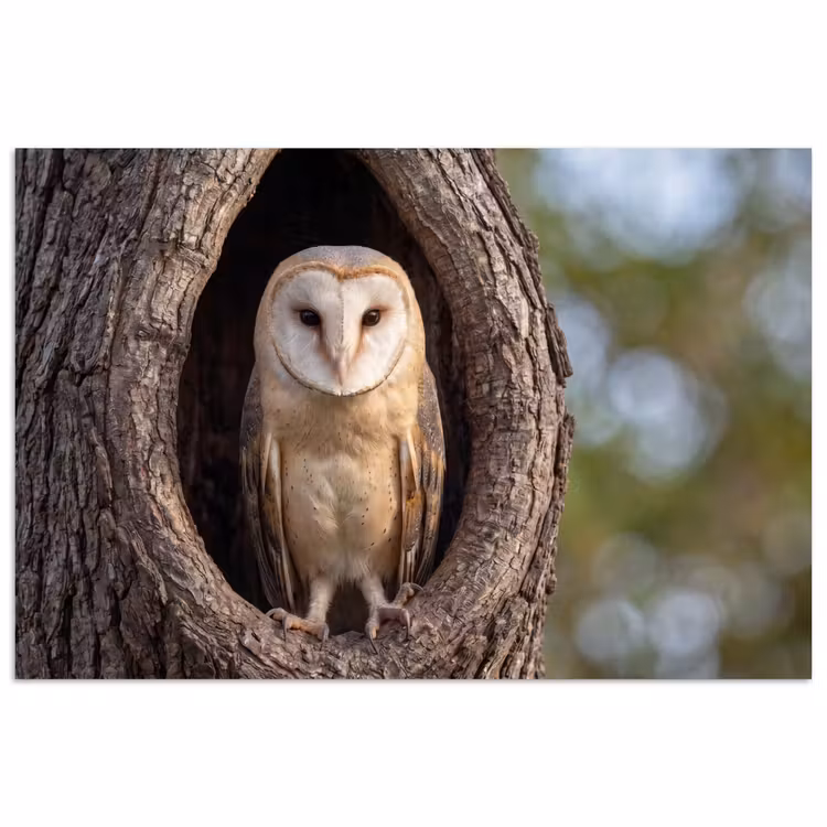 Poster - Kerkuil - Boom - Natuur - Bruin — 1