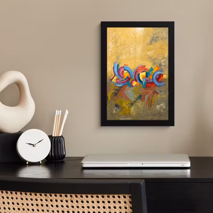 Poster met lijst - Abstract - Cirkels - Schilderij - Kleurrijk - Dynamisch — 3