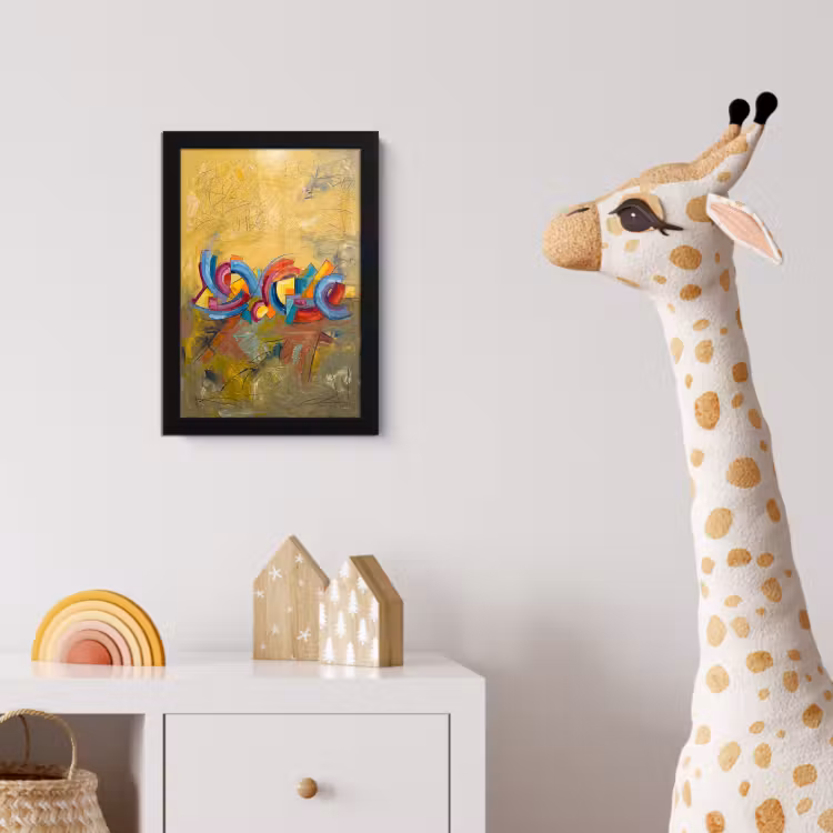 Poster met lijst - Abstract - Cirkels - Schilderij - Kleurrijk - Dynamisch — 5