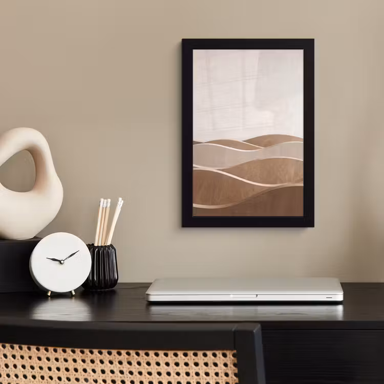 Poster met lijst - Abstract - Golven - Modern - Beige — 3