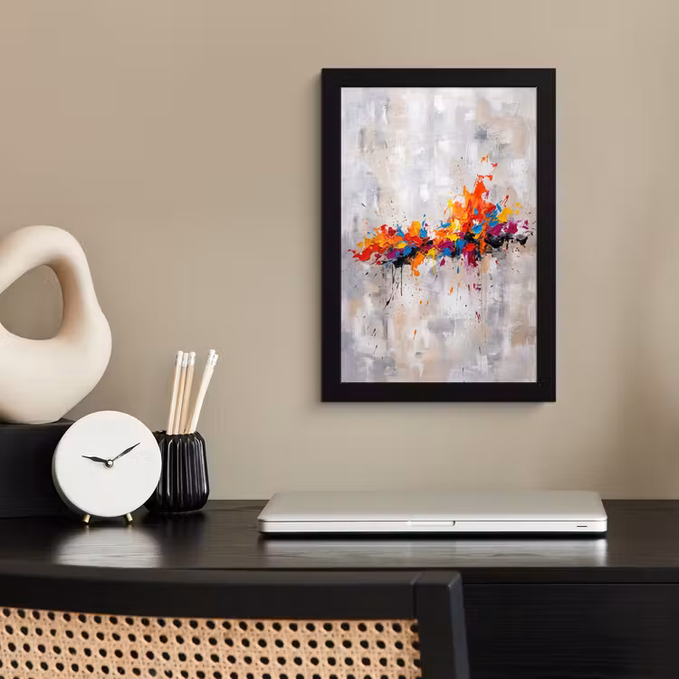 Poster met lijst - Abstract - Schilderij - Kleurrijk - Dynamisch — 3
