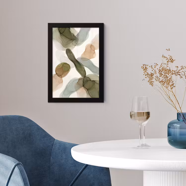 Poster met lijst - Abstract - Vormen - Modern - Kunst - Groen - Bruin — 2