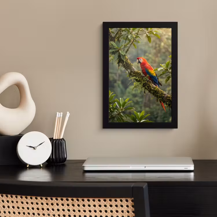 Poster met lijst - Ara - Jungle - Rood — 3