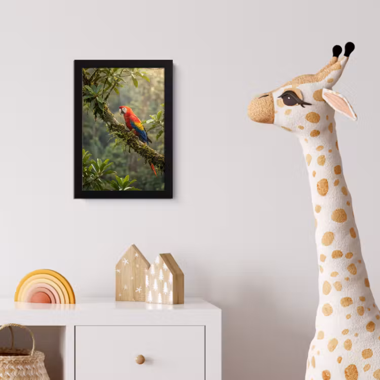 Poster met lijst - Ara - Jungle - Rood — 5