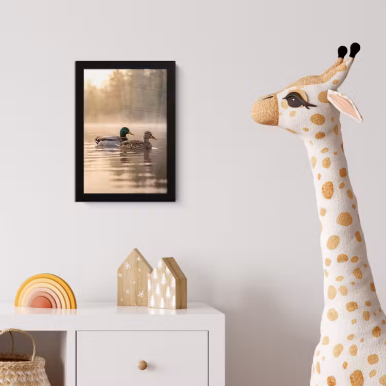 Poster met lijst - Eenden - Water - Mist - Natuur — 5