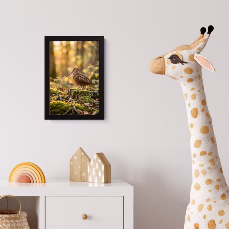 Poster met lijst - Houtsnip - Bos - Bladeren - Herfst - Gecamoufleerd — 5