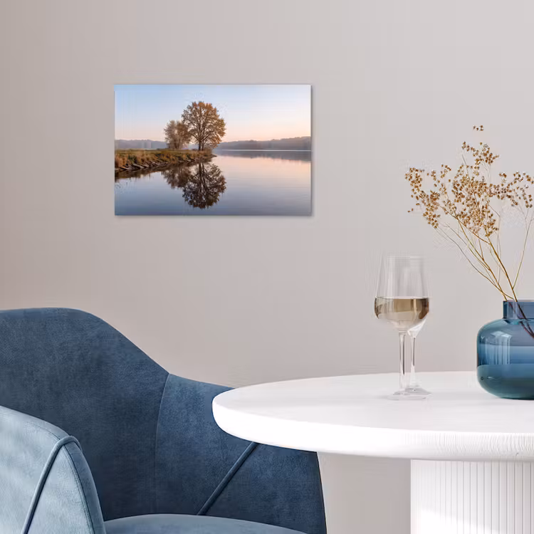Poster - Bomen - Reflectie - Water - Zonsopgang - Serene — 4