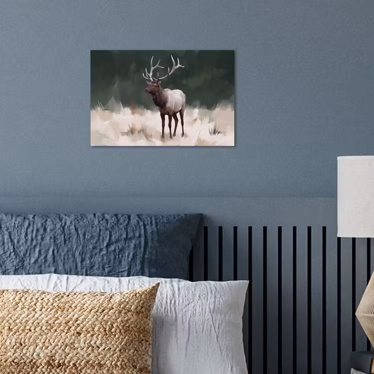 Poster - Edelhert - Gewei - Schildering - Rustiek — 3