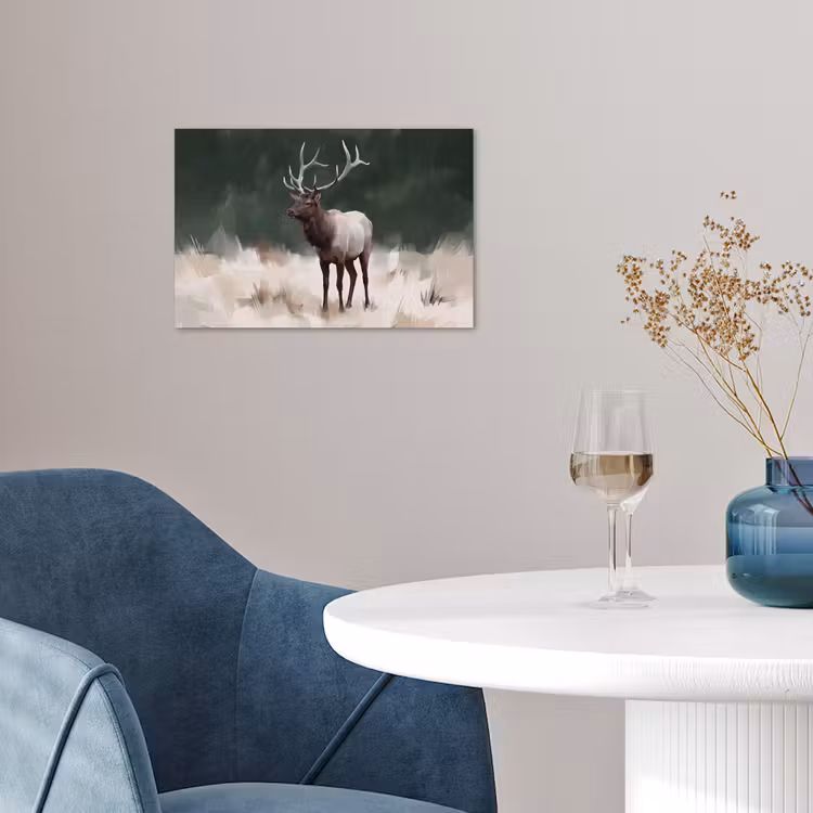 Poster - Edelhert - Gewei - Schildering - Rustiek — 4