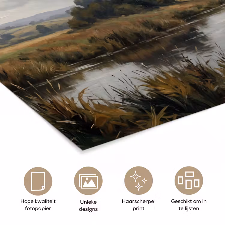 Poster - Eenden - Rivier - Landschap - Vlucht - Nostalgisch — 5
