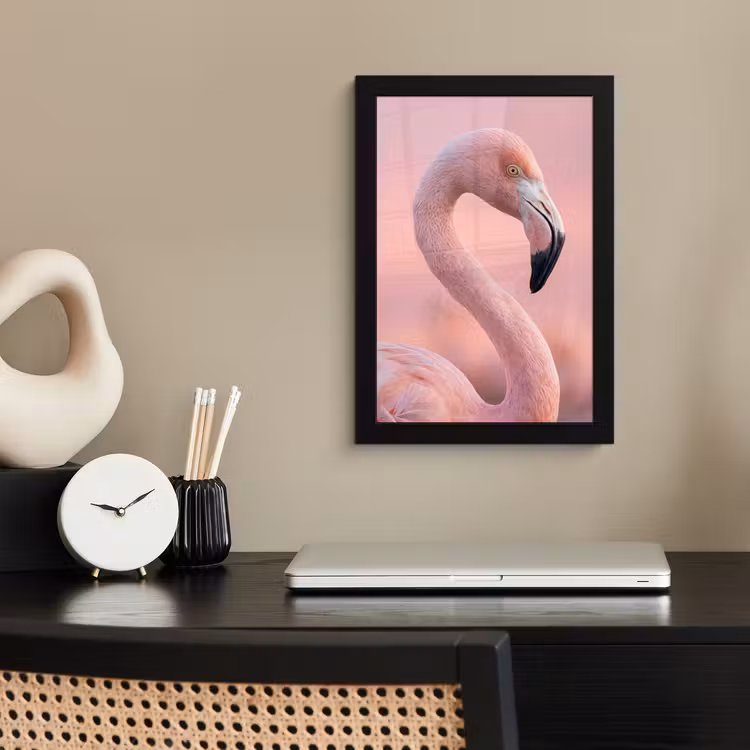 Poster met lijst - Flamingo - Portret - Roze — 3