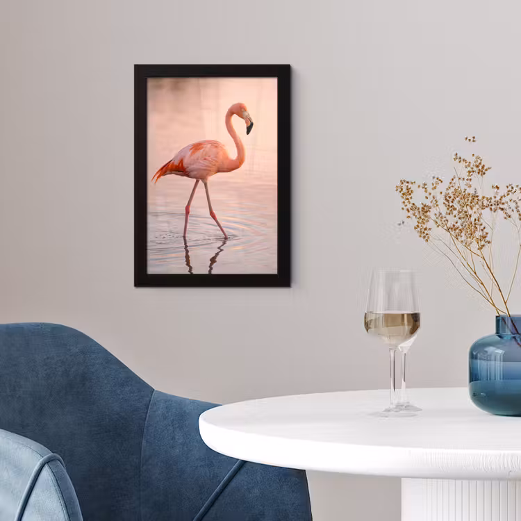 Poster met lijst - Flamingo - Water - Roze — 2