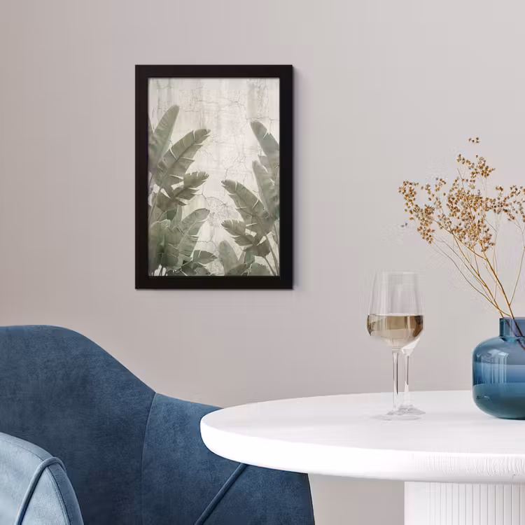 Poster met lijst - Bananenbladeren - Beton - Groen — 2