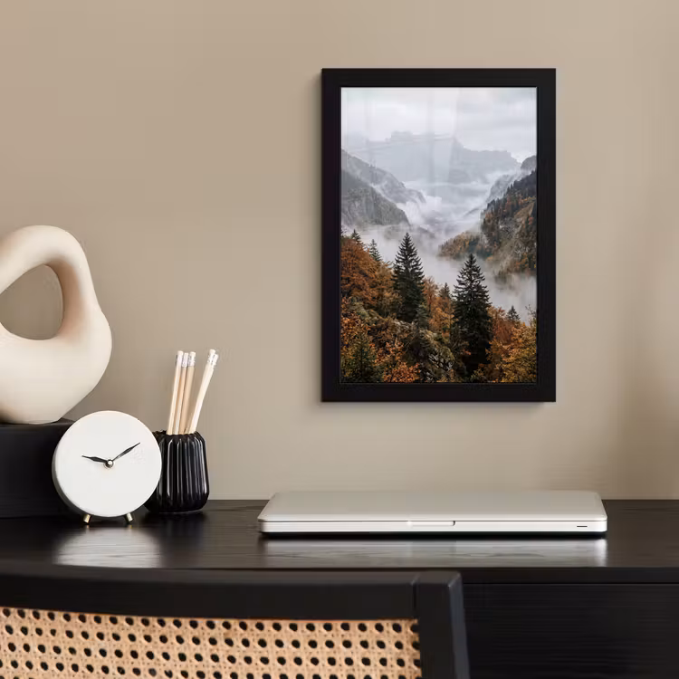 Poster met lijst - Bergen - Vallei - Mist - Herfst - Natuur — 3