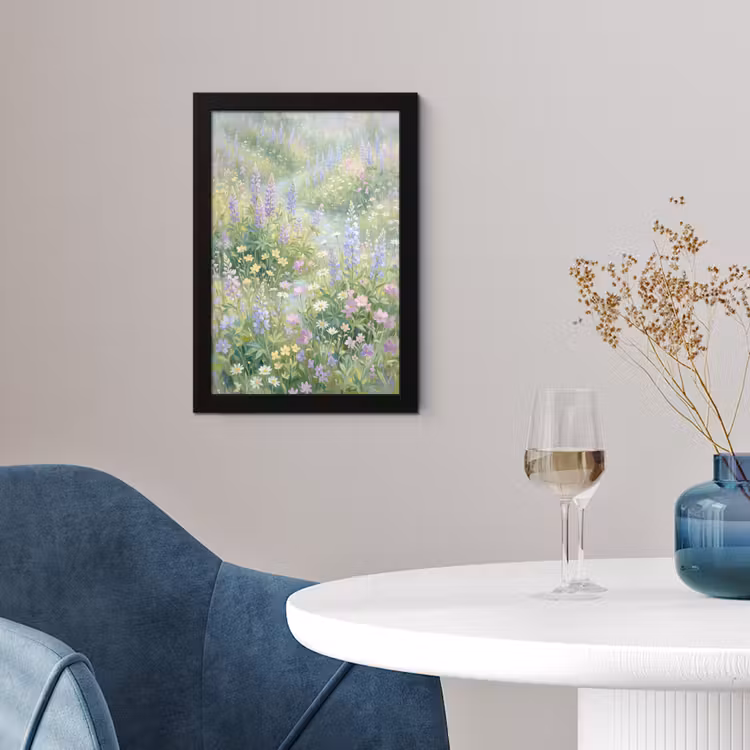 Poster met lijst - Bloemenveld - Heuvels - Kleurrijk — 2