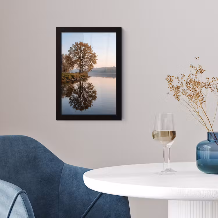 Poster met lijst - Bomen - Reflectie - Water - Zonsopgang - Serene — 2
