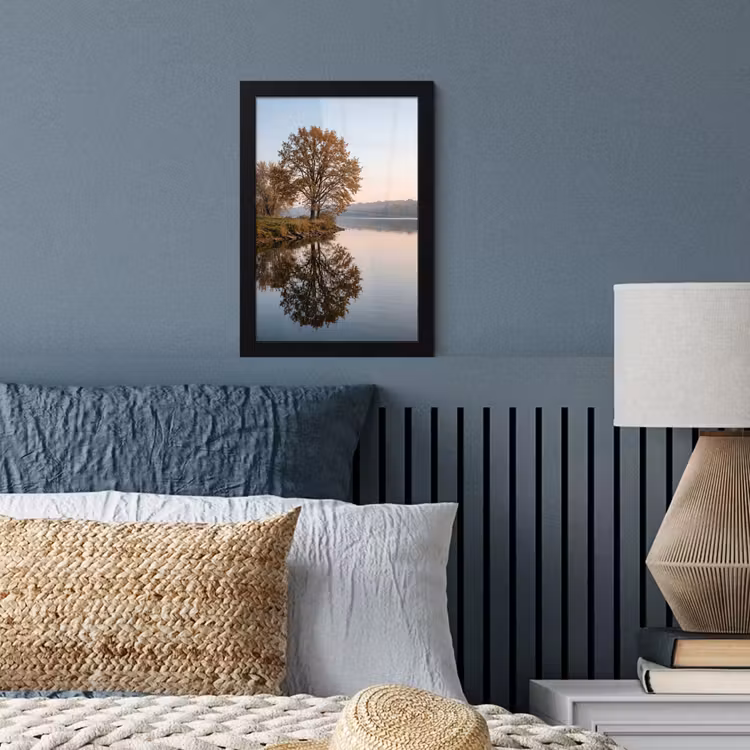 Poster met lijst - Bomen - Reflectie - Water - Zonsopgang - Serene — 4