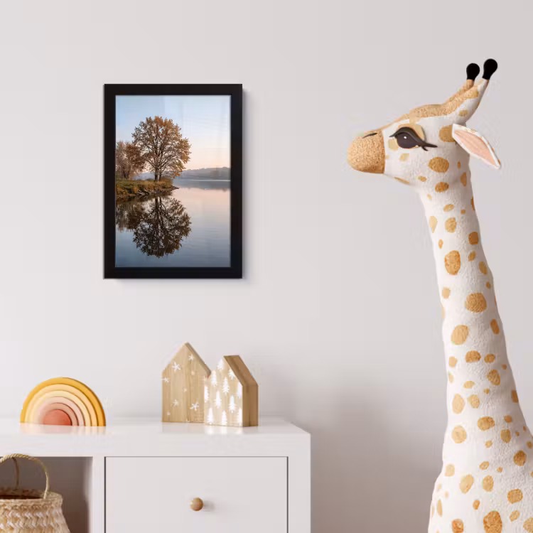Poster met lijst - Bomen - Reflectie - Water - Zonsopgang - Serene — 5