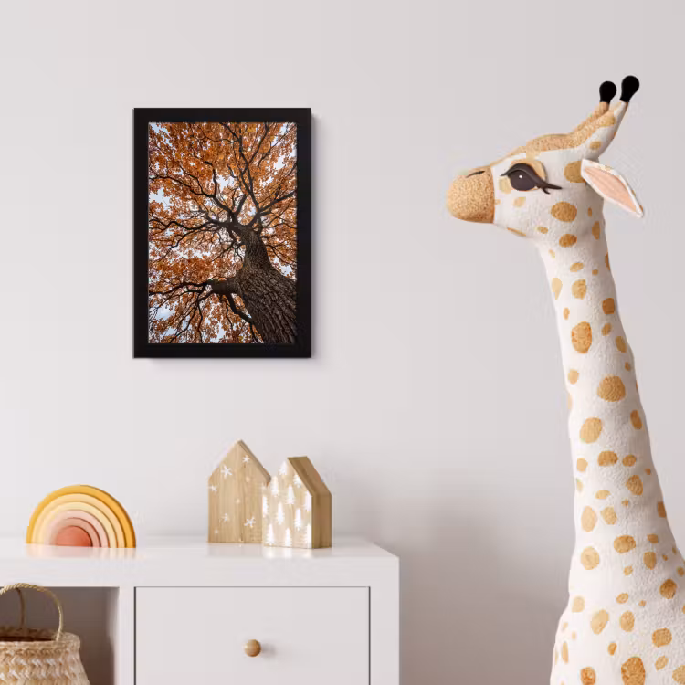 Poster met lijst - Boom - Bladerdak - Herfst - Oranje - Sfeervol — 5