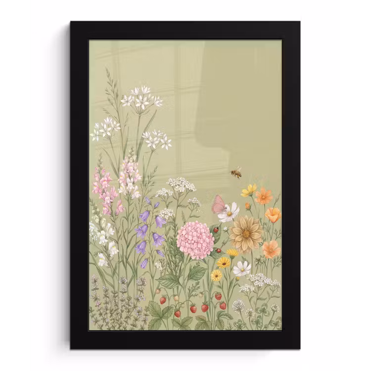 Poster met lijst - Botanisch - Bloemen - Kleurrijk — 1
