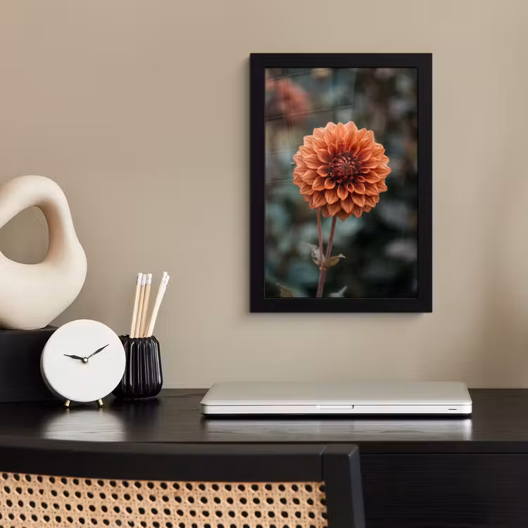 Poster met lijst - Dahlia - Bloem - Natuur - Sfeervol — 3