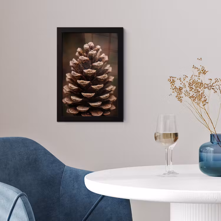 Poster met lijst - Dennenappel - Bos - Herfst - Bruin - Sfeervol — 2