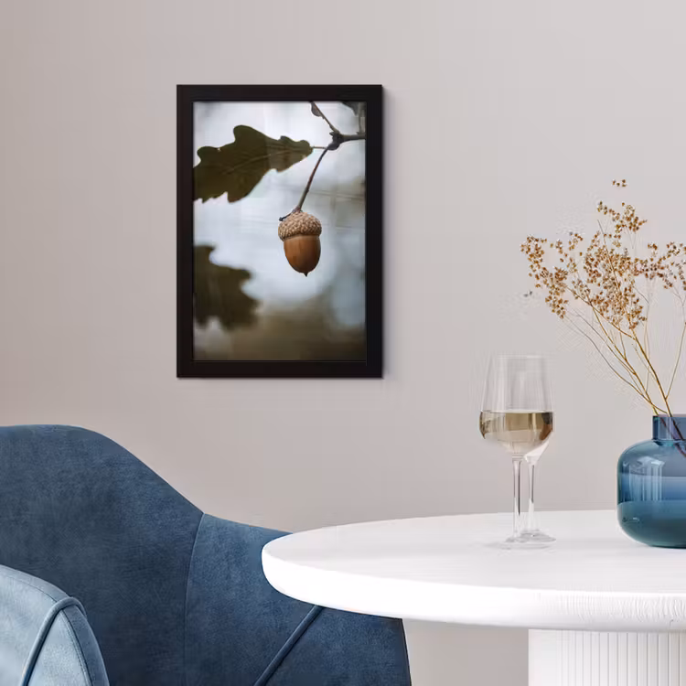 Poster met lijst - Eikel - Eikenblad - Bos - Herfst - Natuur — 2