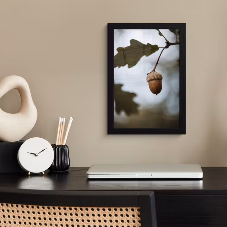 Poster met lijst - Eikel - Eikenblad - Bos - Herfst - Natuur — 3
