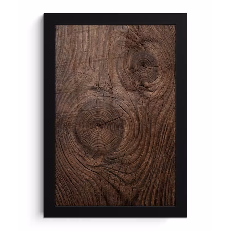 Poster met lijst - Houtnerf - Textuur - Patroon - Bruin - Rustiek — 1