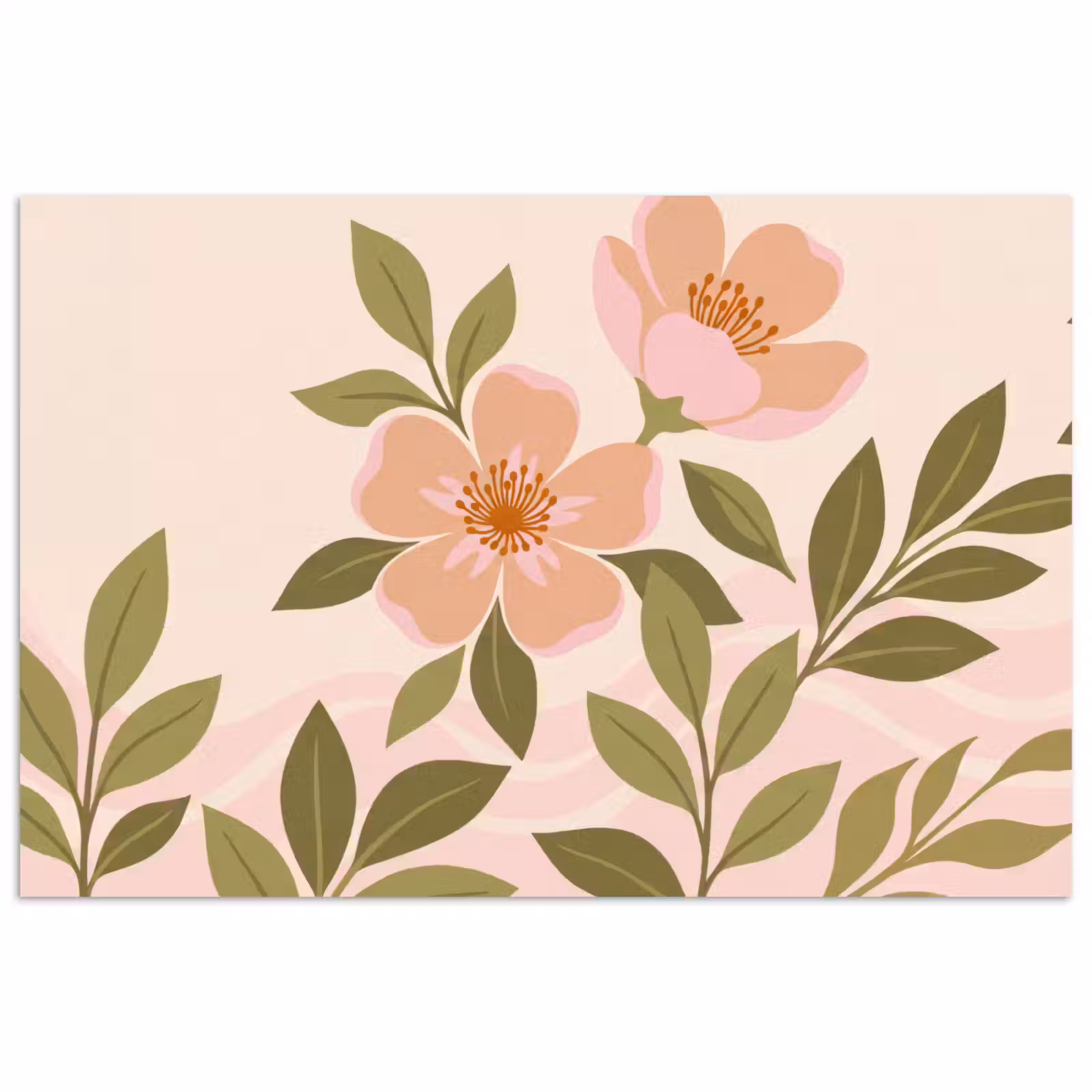 Poster - Grafisch - Bloemen - Roze — 1