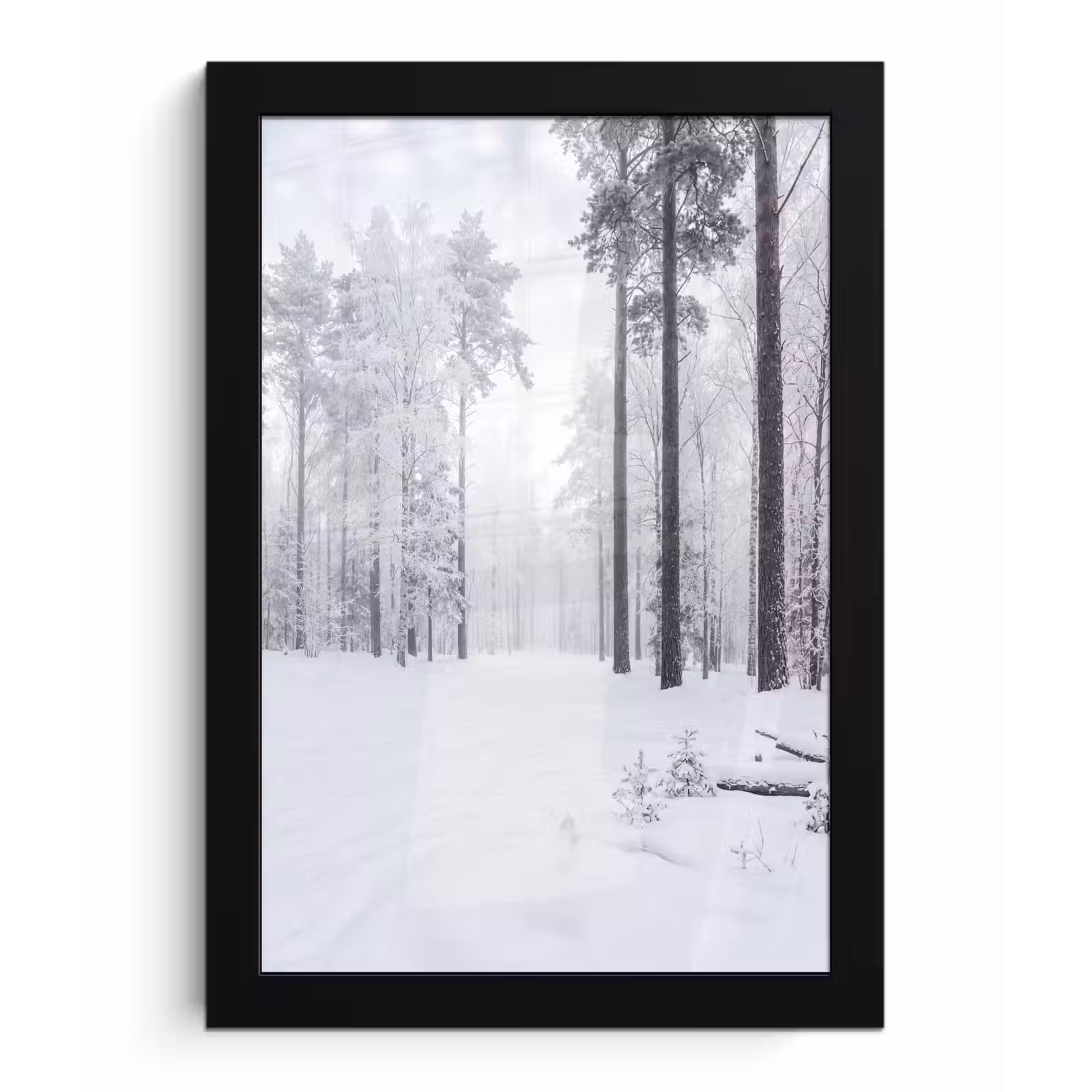 Poster met lijst - Bos - Sneeuw - Pad - Winter - Stilte — 1