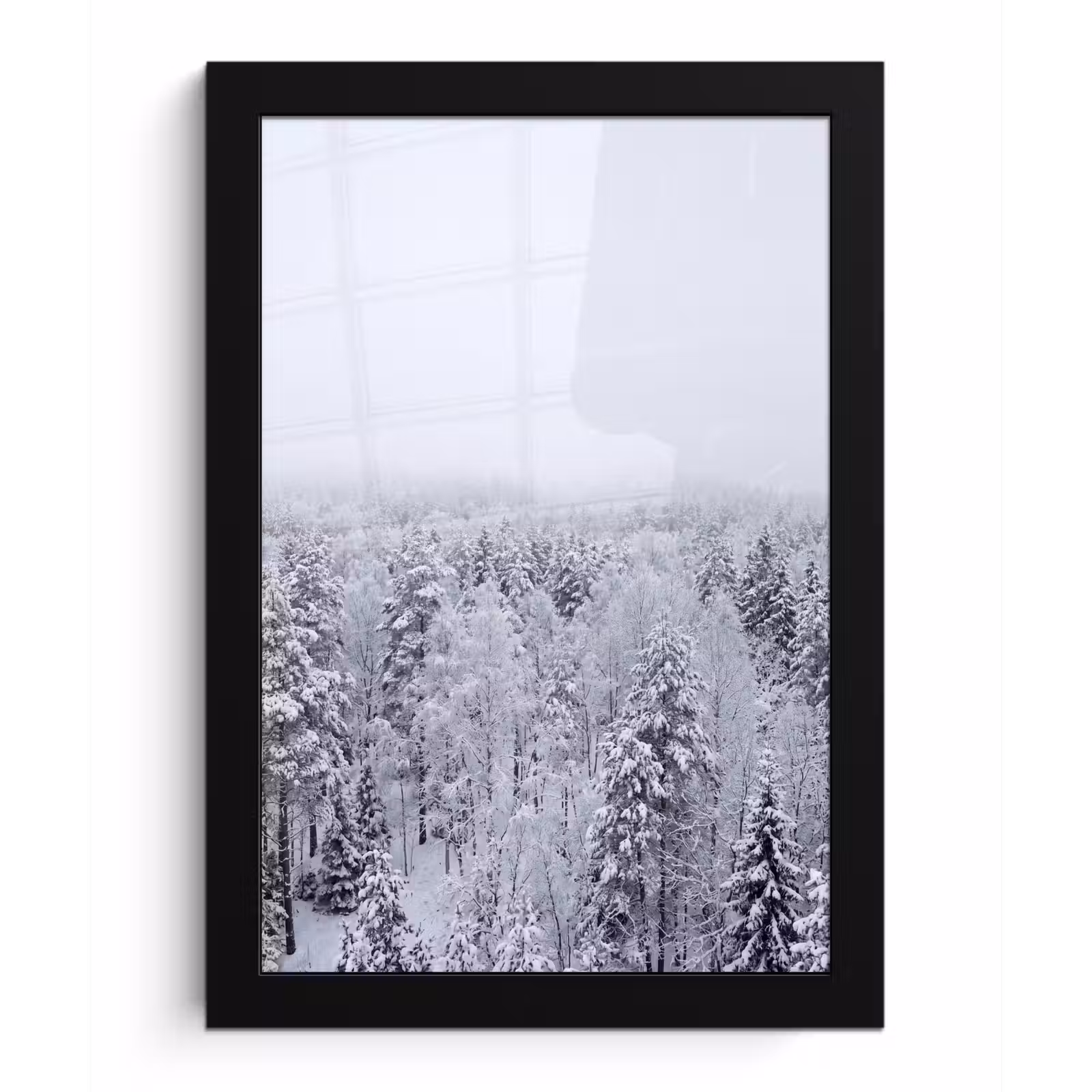 Poster met lijst - Bos - Sneeuw - Winter - Natuur - Wit — 1