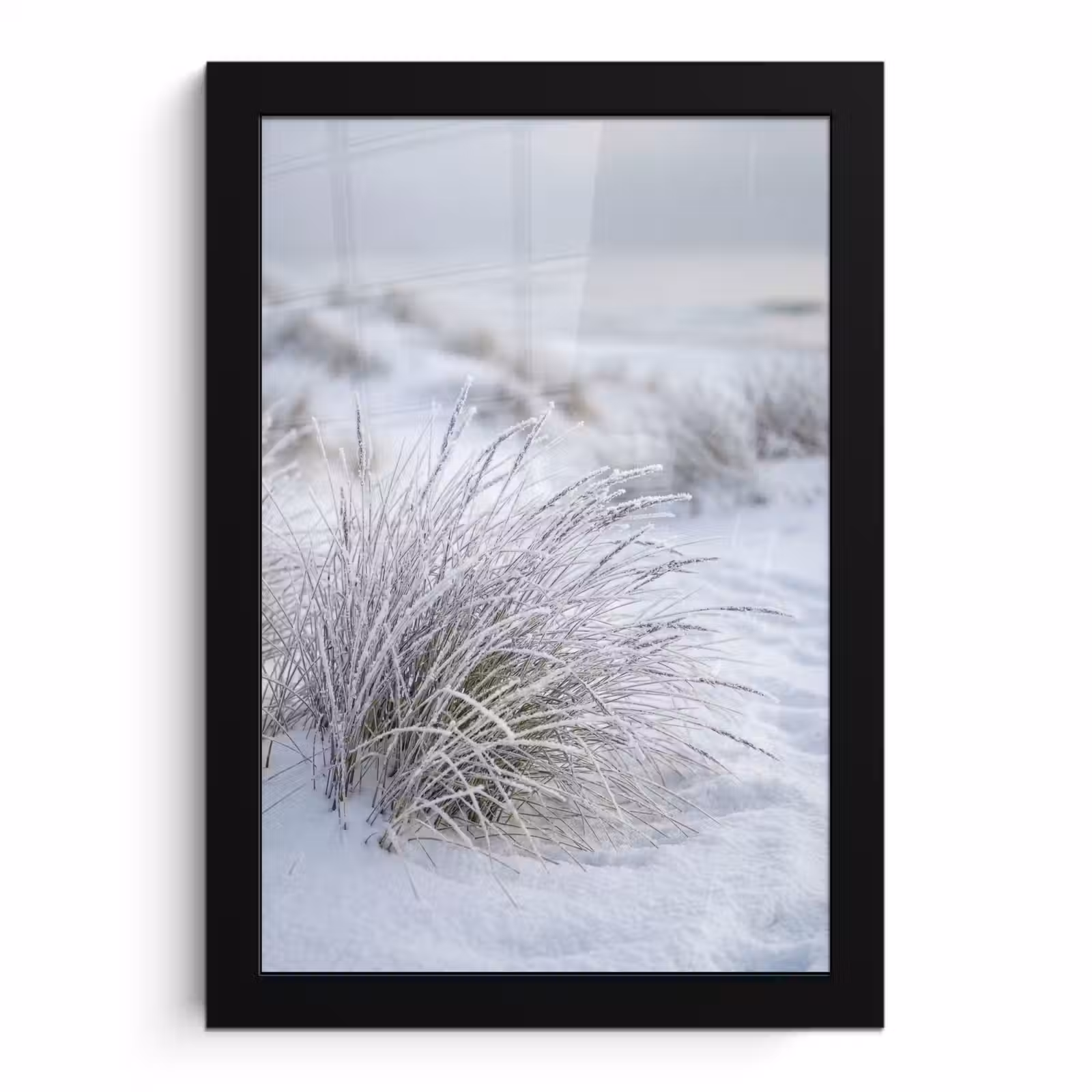 Poster met lijst - Duinen - Sneeuw - Strand - Winter - Serene — 1