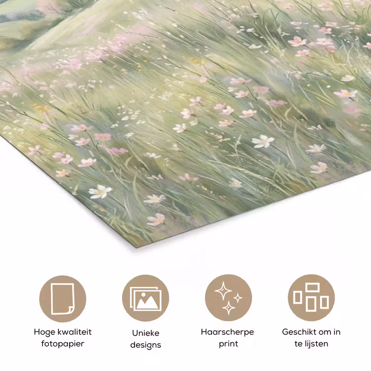 Poster - Bloemen veld - Bloemen - Groen — 5