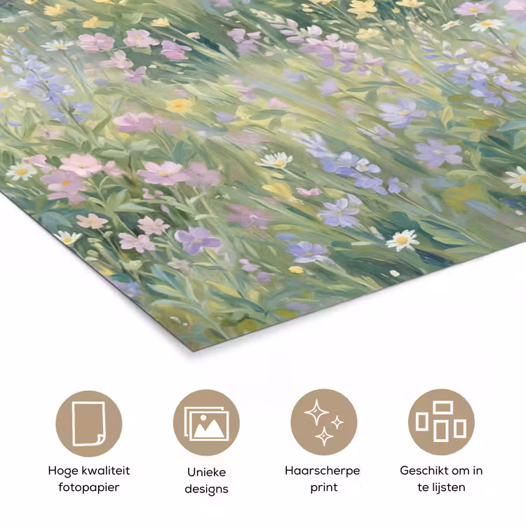 Poster - Bloemenveld - Heuvels - Kleurrijk — 5