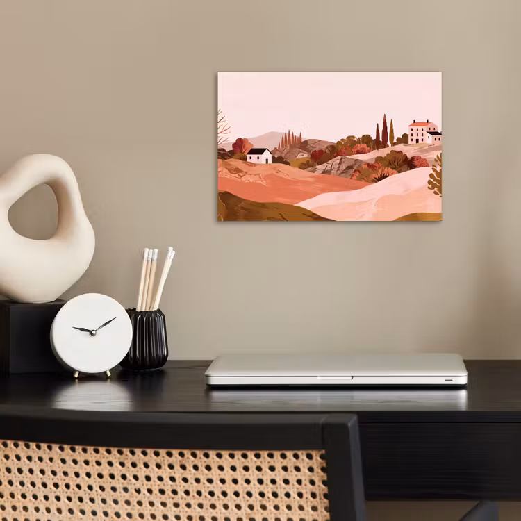 Poster - Heuvellandschap - Grafisch - Terracotta — 2