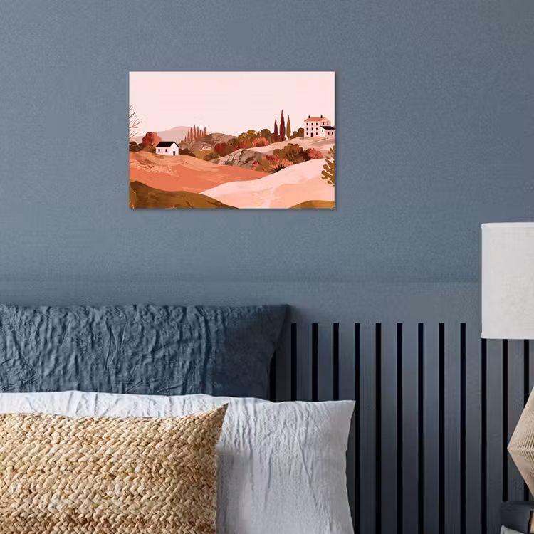 Poster - Heuvellandschap - Grafisch - Terracotta — 3
