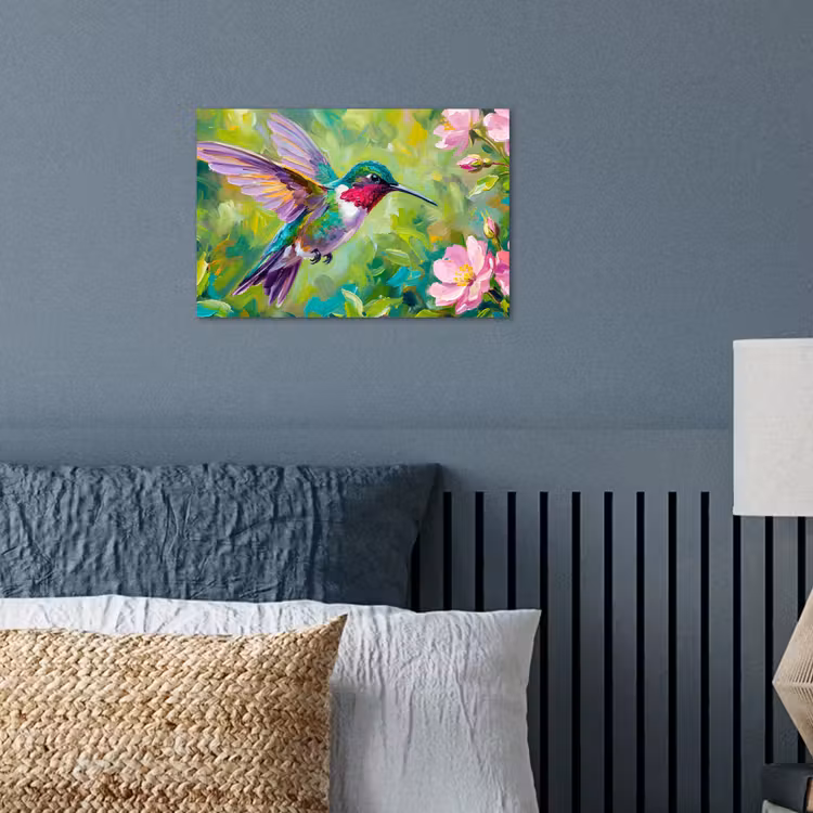 Poster - Kolibrie - Bloemen - Natuur - Kleurrijk — 3