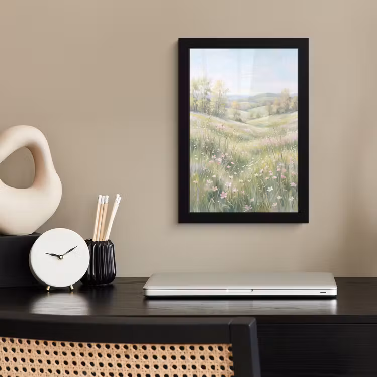 Poster met lijst - Bloemen veld - Bloemen - Groen — 3
