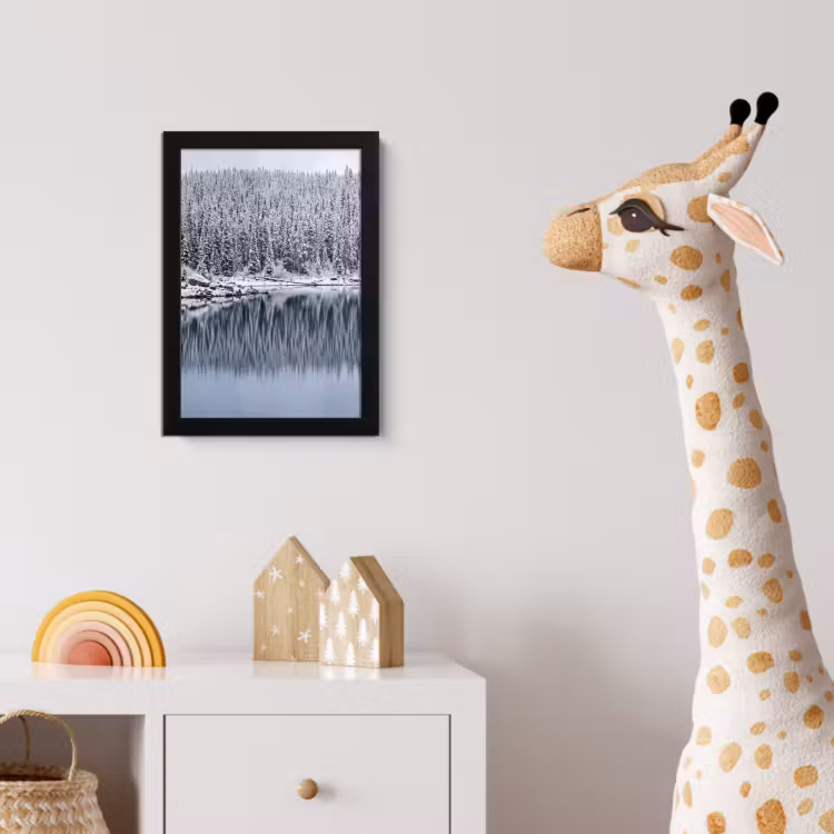 Poster met lijst - Bos - Reflectie - Meer - Winter - Serene — 5