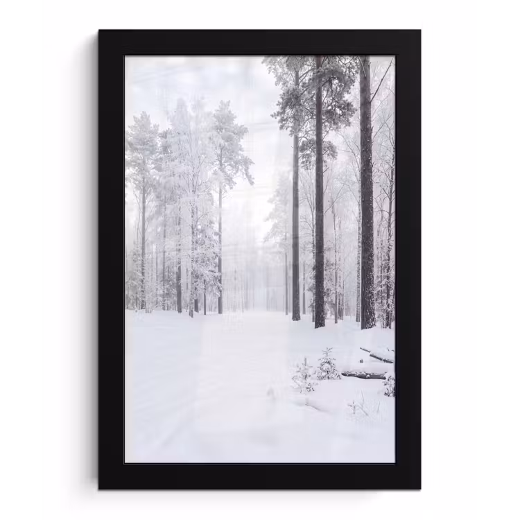 Poster met lijst - Bos - Sneeuw - Pad - Winter - Stilte — 1