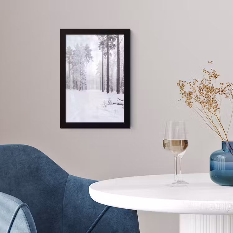 Poster met lijst - Bos - Sneeuw - Pad - Winter - Stilte — 2